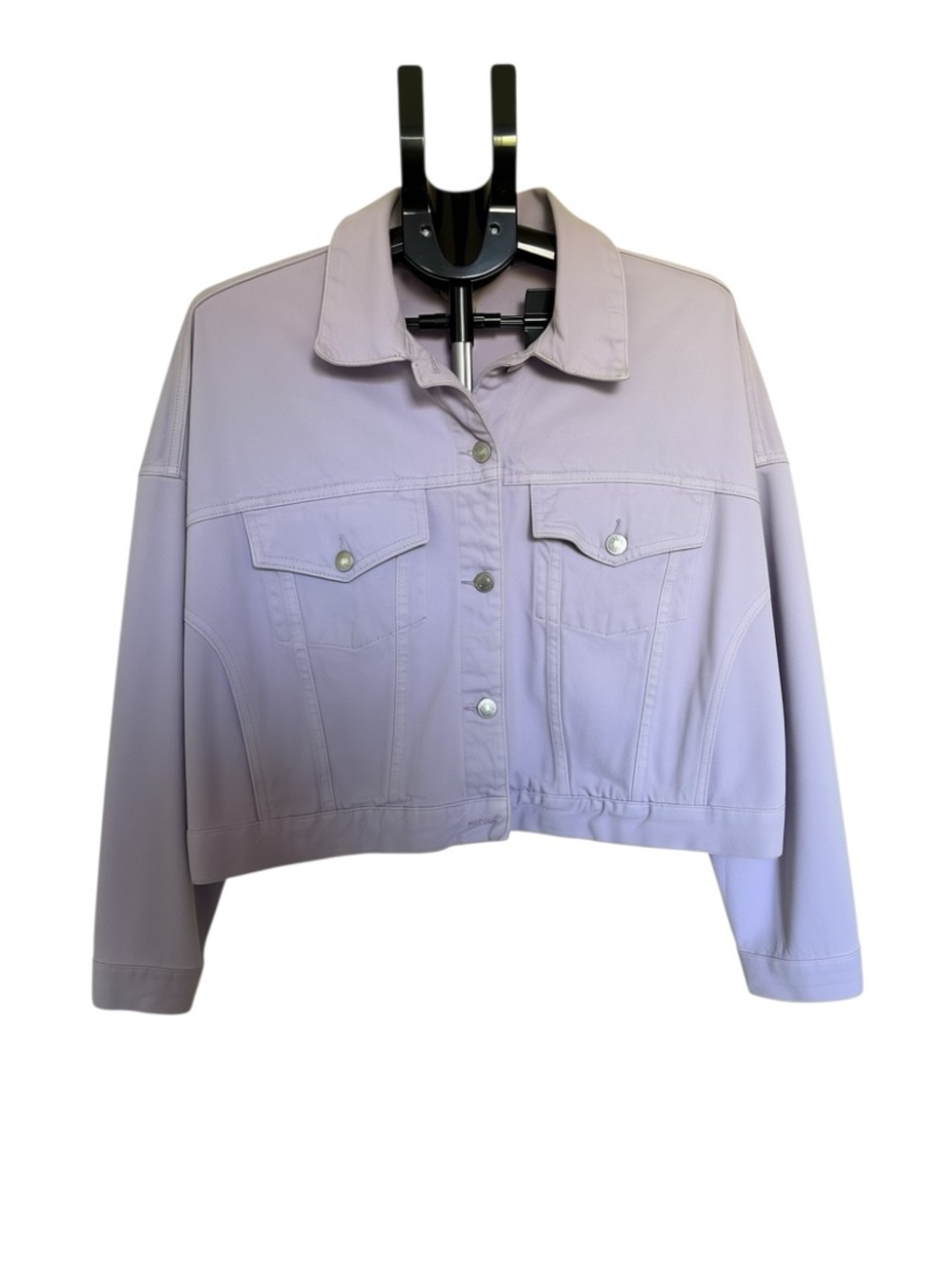 Roebuck & Co Lavender Purple Cropped Denim Jacket 100% Cotton Women's Size M/L